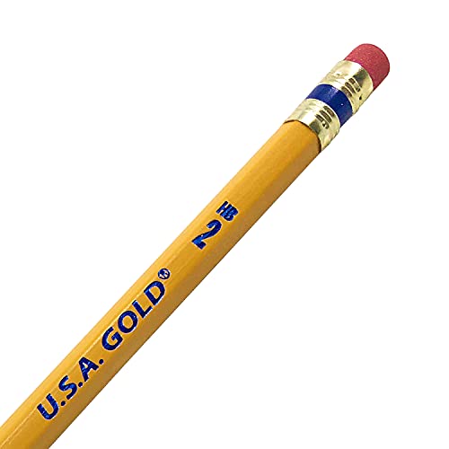 Cra-Z-art U.S.A. Gold Pre-sharpened American Wood Cased #2 HB Yellow Pencils, 96 Pack - WoodArtSupply