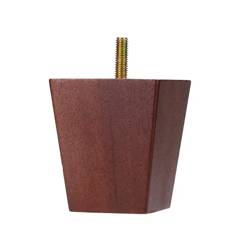 Maricome Wood Furniture Legs for Sofa/Chair/Ottoman Pyramid Walnut Wooden Feet Set of 4 (3 Inch Walnut) Maricome