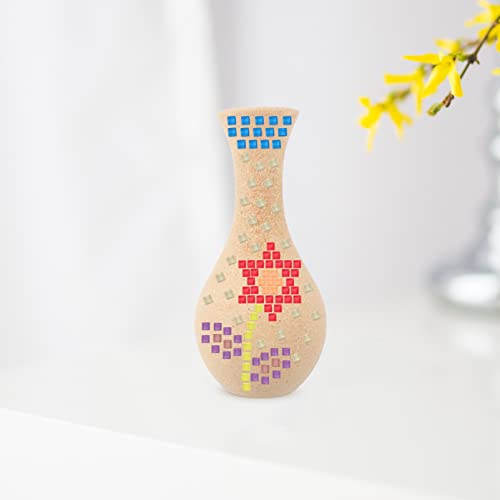 Healifty 1 Set DIY Vase Mosaic Pot Handmade Flower Pot Wood Vase Crafts Mosaic Succulent Pot Paint Your Vase Unfinished Wood Vase Paintable Vase Healifty