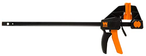 WEN CLR122 12-Inch Heavy Duty Steel Bar Clamps and Spreaders with 2.3-Inch Throat, Two Pack, Black WEN