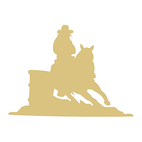 Barrel Racer Cutout Unfinished Wood Cowboy Rodeo Horse Race Door Hanger MDF Shape Canvas Style 2 Diverse Woodworking