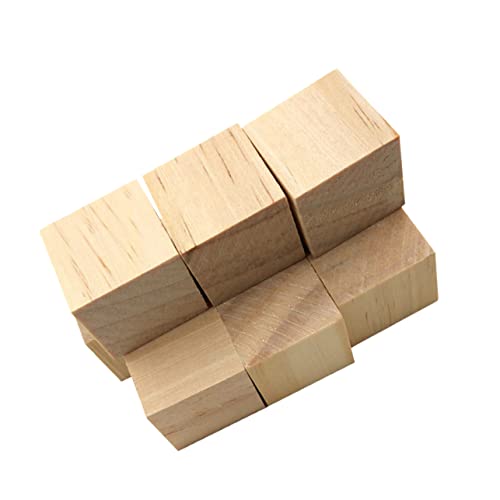 COHEALI 60pcs Wood Craft Supplies Wooden Cubes Bulk Wooden Craft Cubes Wooden Square Cubes Unfinished Wood Cubes Small Wooden Cubes Unfinished Wood COHEALI