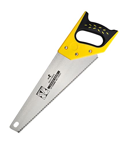 DOWELL 14 in Hand Saw - 11 TPI Fine Cuts Wood Saw Perfect for Sawing, Trimming, Gardening, Cutting Wood, Drywall, Plastic Pipes, Sharp Blade - DOWELL
