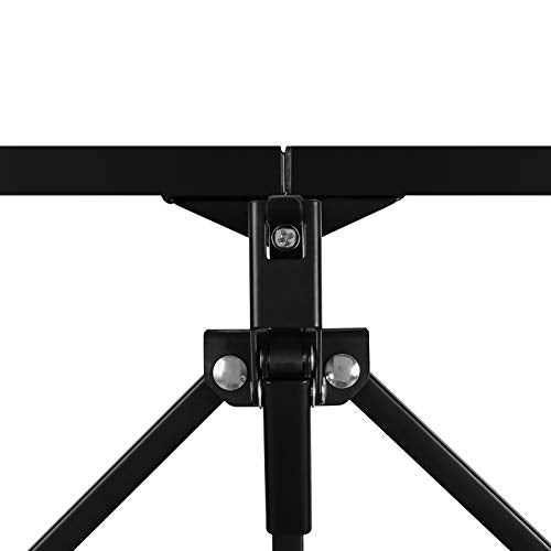 YSSOA 3-Tier Foldable Metal Shelves Heavy Duty Storage Shelving Unit with Wheels, Organizer Shelves for Garage Kitchen, Black YSSOA