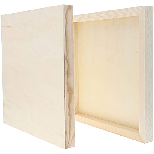 6 Pack Unfinished Square Wood Panels for Painting, 12x12 Wooden Canvas Boards for Crafts Bright Creations
