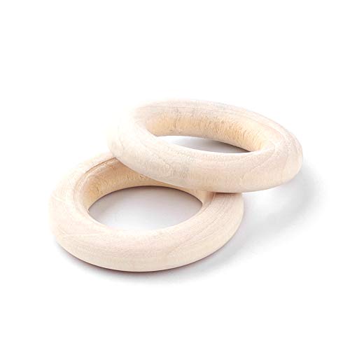 Pandahall 200Pcs Natural Wood Ring 30x6mm Unfinished Wooden Circles Connectors Pendant Without Paint for DIY Connectors Jewelry Making PH PandaHall