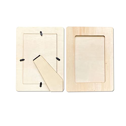 12 Pack Unfinished Wooden Frames Wood Picture Frame for 4 x 6 Photos Cregugua