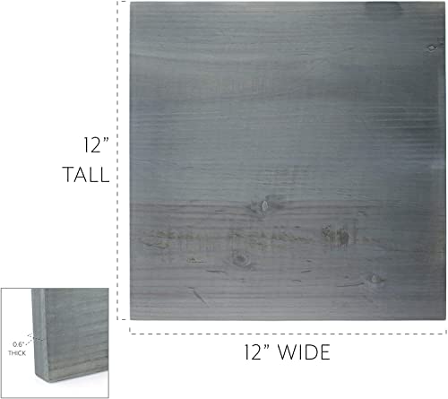 Cornucopia Blank Wood Plaques (2-Pack), Gray Washed Fir Wooden Sign for DIY Crafts 12x12 Inch Cornucopia Brands