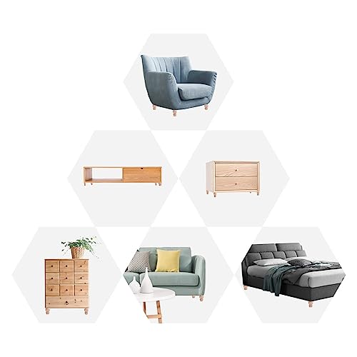 Txcucc 3 inch Furniture Legs Unfinhsed Bun Feet DIY Replacement for Cabinet Sofa Ottoman TV Stand Loveseat Dresser Set of 4 Txcucc