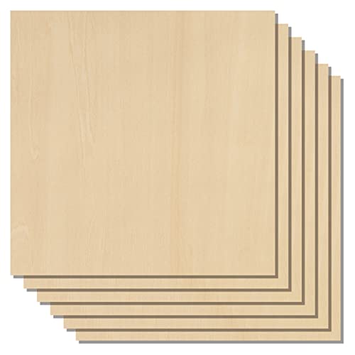18 Pack Basswood Sheets 12x12x1/8 for Crafts Unfinished Wood Basswood Craft  Wood Board Perfect for DIY Ornaments and Models Drawing Painting Engraving  Wood Burning and Laser Cutting. B-18packs craft woods