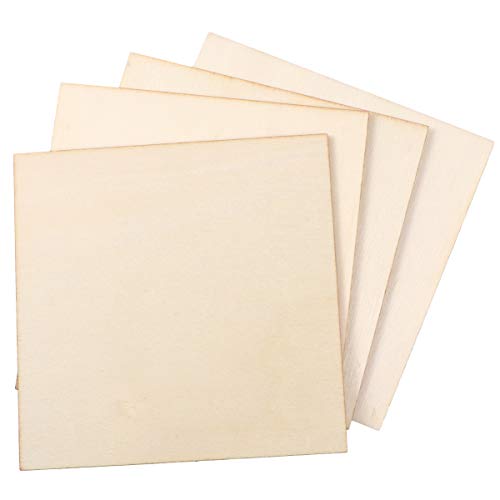 Healifty 20pcs Unfinished Wood Crafts Wooden Square Cutouts Unfinished Wood Squares Wooden Chips for Crafts Homemade Ornaments Wood Craft Slices Wood Healifty