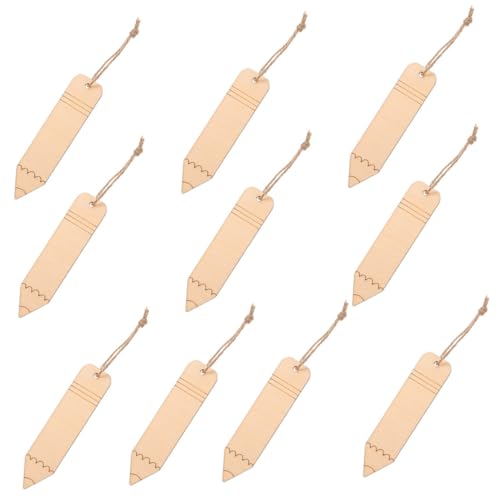 VILLCASE 20 pcs Wooden Blank Bookmark Blank Bookmarks to Decorate  Decorative Bookmark Unfinished Wooden Bookmarks DIY Book Page Marker Blank  Wooden