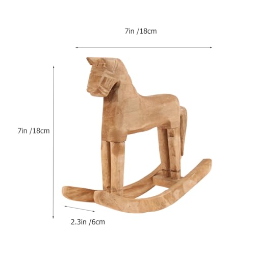 VOSAREA 18x6x18cm Wooden Rocking Horse Table Decoration Craft Home Art Furnishing VOSAREA