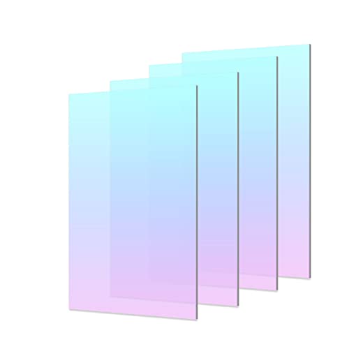 4 Pack Colored Acrylic Sheets Iridescent Plexiglass Sheets Almost 1/8 Translucent Plastic Sheet for Crafts,Signs,Pantings DIY Display SANIQUE
