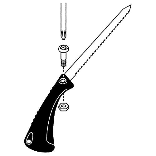 KAKURI Jab Saw with Sheath 5-1/4" for Cutting Drywall, Plaster, Wallboard, Wood, Japanese Pull Saw Hand Keyhole Saw Tool, Black, Made in JAPAN KAKURI