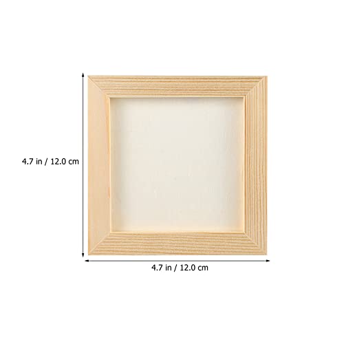 Tofficu 10 Pcs Wooden Picture Frames for Crafts, 4.72X4.72 Unfinished Wooden Frames Paintable Picture Frames, Wood Frames for Crafts Painting Tofficu