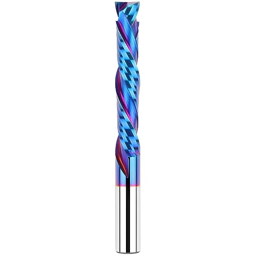 EANOSIC Compression Spiral Router Bit 1/2 Inch Shank, Extra Long 5 Inch Overall Length, 3 Inch Cutting Length, UP&Down CNC Router Bits for EANOSIC