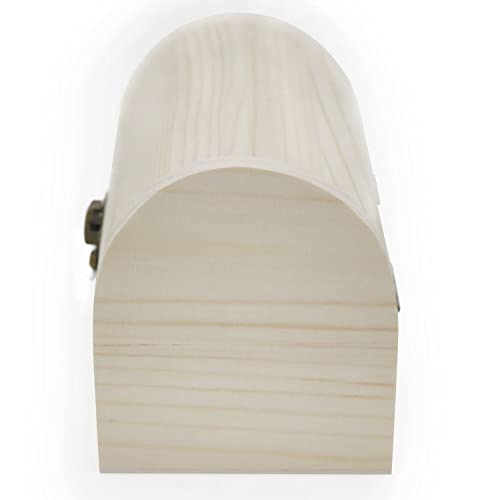 Hsiwto Plain Unfinished Wood Box, Unpainted Wooden Jewelry Box DIY Craft Storage Treasure Chest Toy Case Hsiwto