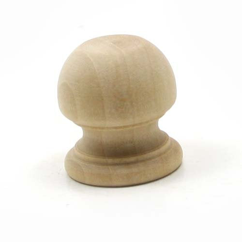 Mylittlewoodshop Pkg of 12 - Finial Dowel Cap - 1-1/16 Tall with 1/2 inch Hole Unfinished Wood (WW-DC8005-12) Unique Wood Shapes