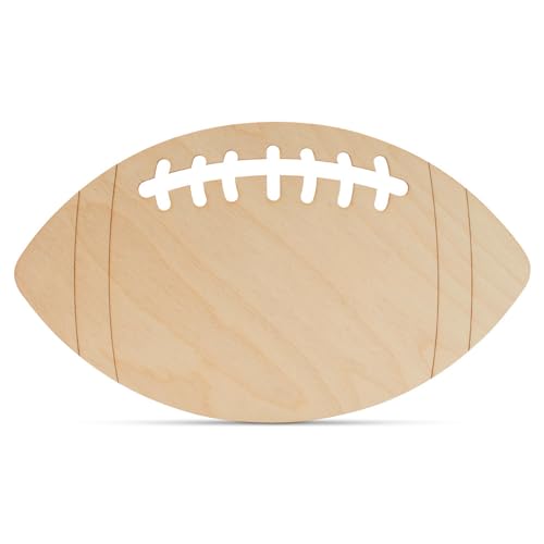 Wooden Football Cutouts 13-inch, Pack of 2 Unfinished Football Signs for Crafts, Lockers, & Football Party Décor, by Woodpeckers Woodpeckers