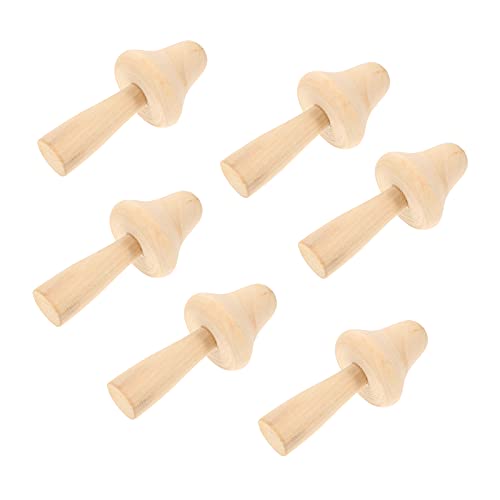 PartyKindom 6 Pcs DIY Wooden Ornaments Wooden Toys House Decorations for Home Kids playset Mushroom Statute DIY Painting Wooden Ornament Mini PartyKindom