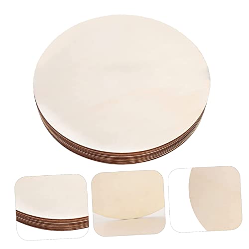 DECHOUS 30 Pcs Round Wooden Plate Pendant Unfinished Easter Tree Circles Unfinished Wood Rounds Unfinished Wood Crafts Round Disc Cutouts Blank Wood DECHOUS