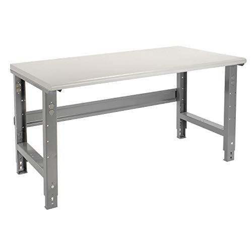 Global Industrial Adjustable Height Workbench C-Channel Leg, 72" W x 36" D, 1-5/8" Plastic Laminate Safety Edge, Gray Global Industrial