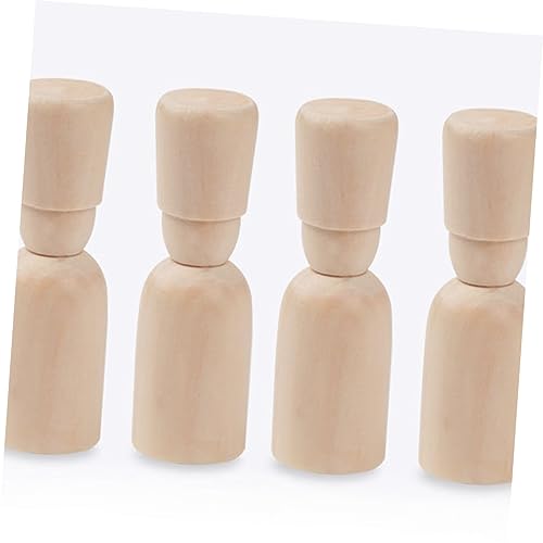 VILLCASE 10pcs Doodle Wooden Man Wooden People Pegs Wood Doll Bodies Woman Peg Doll Supplies Unfinished Peg Bodies Craft Peg Doll Hand-Painted Wooden VILLCASE