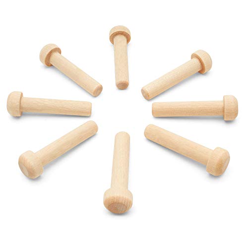 Wood Axle Pegs 1-1/4-inch, Pack of 25 Mini Wooden Peg for Wood Train Craft, Fits 1/4-inch Hole Wooden Wheels for Crafts, by Woodpeckers Woodpeckers