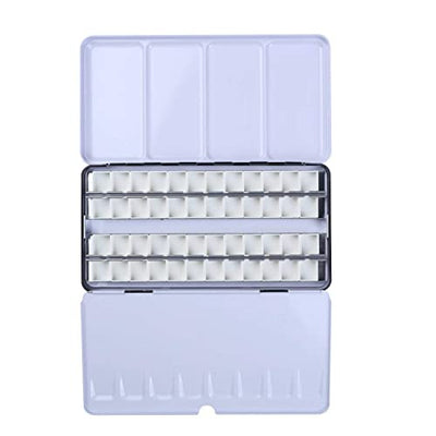 MEEDEN Empty Watercolor Tin Palette, Large Travel Metal Paint Box with 52 Pcs Half Pans