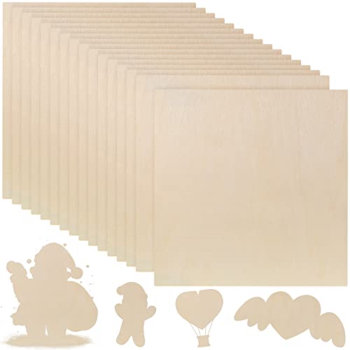 Vicenpal 24 Pcs 1/8 Inch Balsa Wood Sheets for Crafts 3 mm Thick Craft Wood Unfinished Plywood Thin Wood Sheets for Drawing Painting Engraving Laser Vicenpal