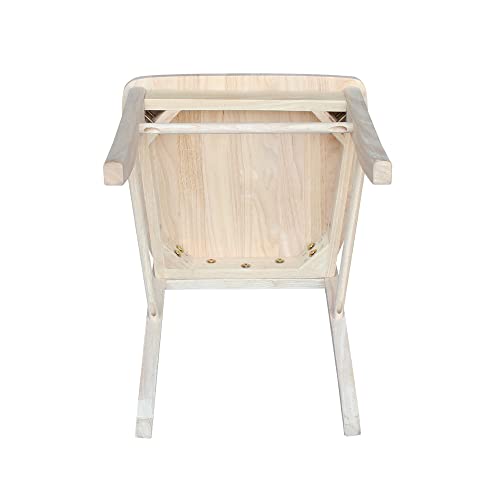 International Concepts Pair of X-Back Dining Chairs, Unfinished Wood IC International Concepts