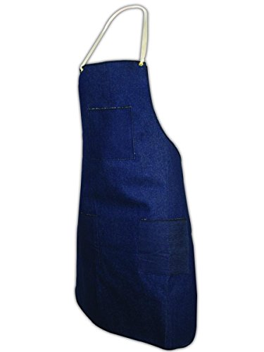 MAGID 2940 Blue Denim 28 x 36 Bib-Style Apron with Pockets MAGID