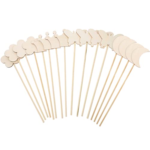 Toyvian 16pcs Handmade Wand Princess Birthday Party Supplies Princess Wand Unfinished Blank Princess Fairy Wands Kit Kids Diy Toy Fairy Sticks Fairy Toyvian