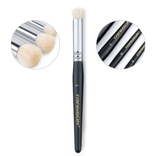 Transon 8pcs Miniature Painting Dry Brush Set with 5 Drybrushes and 3 Small Detail Brushes for Model Making and Miniature Model Painting TRANSON