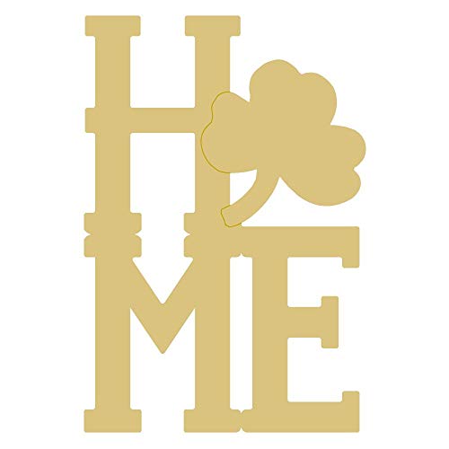 Home Clover Cutout Unfinished Wood St.Patrick's Day Door Hanger MDF Shaped Canvas Style 1 (6") Diverse Woodworking