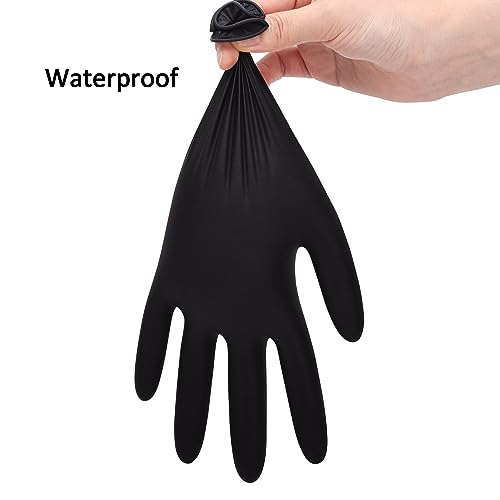Schneider Nitrile Exam Gloves, Black, Large, Box of 100, Disposable Nitrile Gloves, Latex Free, Powder Free, Food Safe, Non-Sterile - for Medical, Schneider