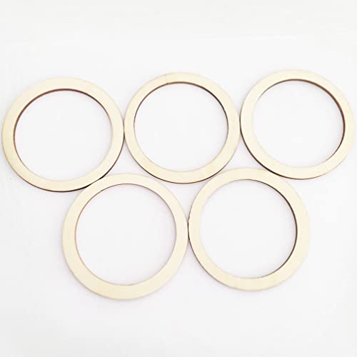 Ciieeo 50pcs Wreath Frames Unfinished Wood Pieces Rings Shape Round Wood Linking Rings Wooden Pieces for Floral Craft DIY Craft Making Ciieeo