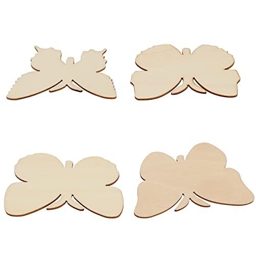 HOZEON 80 PCS Wood Butterfly Crafts, Wooden Butterfly, Wooden Butterfly for Crafts Butterfly Wood Cutouts for Painting, DIY Project, Decorations HOZEON