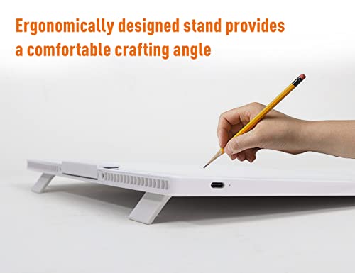 Rechargeable A4 LED Light Pad with Padded Case, YINGWOND Tracing Light Box w/Riser Stands and Paper Clip, 6 Levels of Brightness, Type-c Cable, YINGWOND