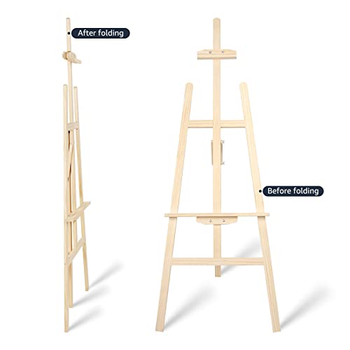 Nian Feng Easel Stand for Painting, Wooden Easel for Painting Canvas, Art Easel for Adults, Adjustable&Folding, for Drawing, Wedding Sign, Poster, nianfeng
