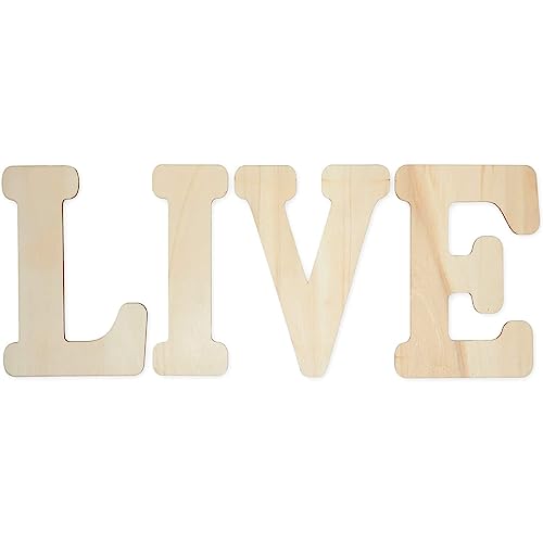 Bright Creations Live Unfinished Wood Cutouts, Wooden Letters Word Sign for Craft Supplies, Wall Decor, 12" Bright Creations