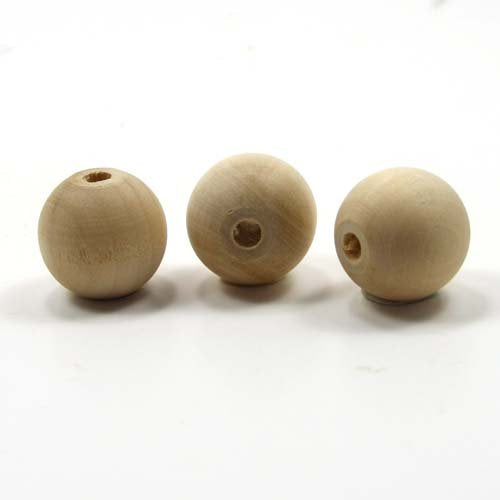 Mylittlewoodshop - Pkg of 25 - Bead Round - 5/8 inches in Diameter and 5/32 Hole Unfinished Wood(WW-WW-BE1050-26) Unique Wood Shapes