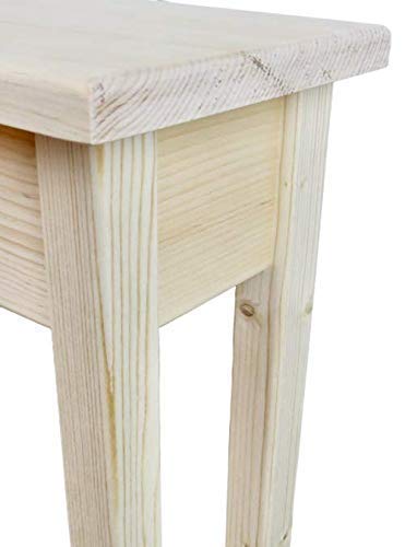 18" Narrow Console Sofa Table - Unfinished Foyer Pine Table With Bottom Storage Shelf Generic