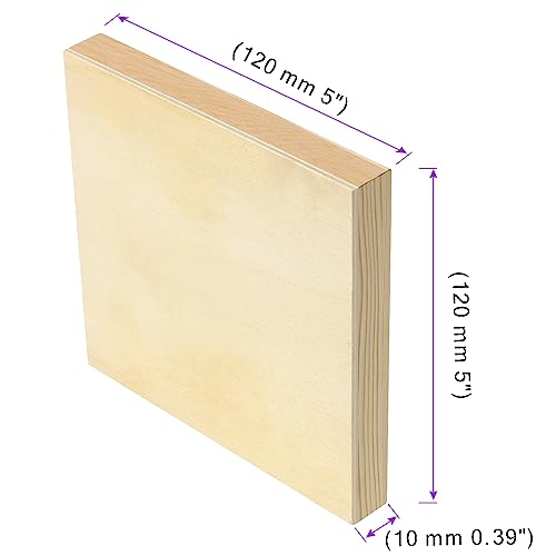 JOIKIT 20 Pack 5 x 5 Inch Wood Canvas Panels, 1cm Thick Wooden Canvas Board Unfinished Wood Cradled Painting Panel Boards, Artist Wooden Canvases for JOIKIT