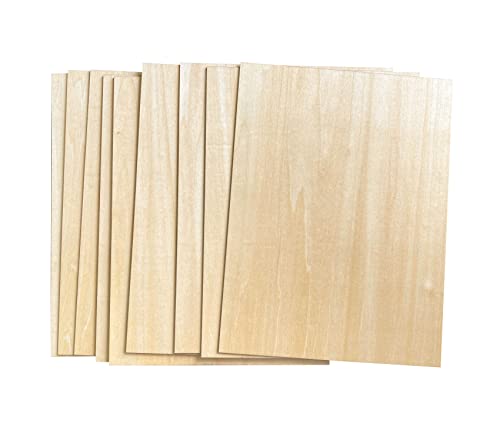 9 Pack 1/16 X 9 X 12 Inch Thin Basswood Plywood Sheets for Crafts Cregugua