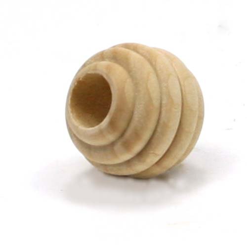 Mylittlewoodshop - Pkg of 12 - Bead Round Beehive - 5/8 inches in Diameter with 3/16 Hole Unfinished Wood(WW-BE6010-12) Unique Wood Shapes