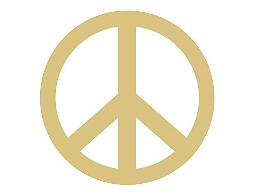 Peace Sign Cutout Unfinished Wood Hippie 60's Door Hanger MDF Shaped Canvas Style 1 Diverse Woodworking