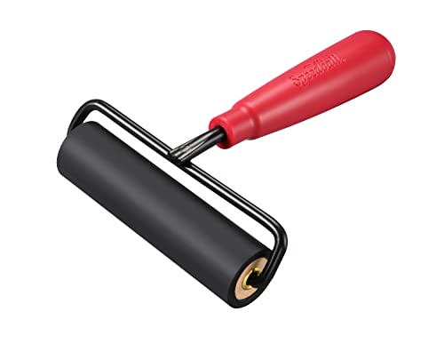 Speedball 4121 Deluxe Hard Rubber Brayer - 80 Durometer Roller With Wire Frame - 4 Inches Speedball