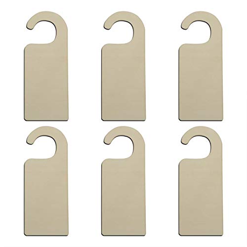 JANOU 6pcs Unfinished Wood Door Sign Blank Wooden Hanger Plaque DIY Craft Project Message Notes Memo Board Door Knob Sign JANOU